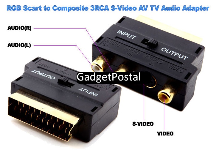 RGB Scart to Composite 3RCA S-Video AV TV Audio купить в интернет магазине Gadgetpostal.ru