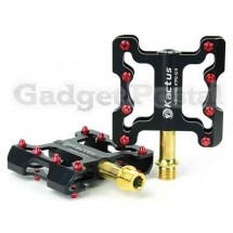 YD55 KACTUS велосипед MTB BMX Платформа плоским Педали ЧПУ позолота титан шпинделя Ti мост (черный)