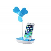 Купить YGH521 Мини DIY USB-вентилятор с держателем (синий)