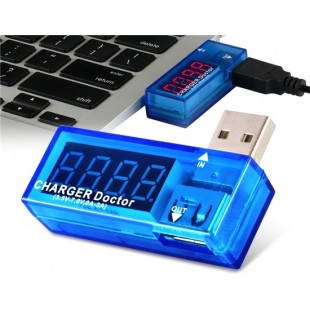 USB мини зарядное устройство Доктор текущей инструмент испытания Напряжение испытания инструмента amp Вольт-ридер (синий)