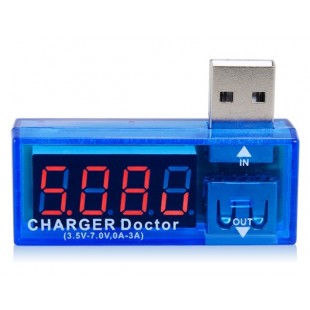 USB зарядный ток/Напряжение тестер USB вольтметр/амперметр (синий)