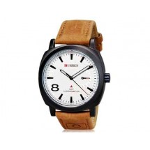 CURREN 8139 Мужские стильные часы с кожаным ремешком