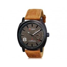 CURREN 8139 Мужские стильные часы с кожаным ремешком