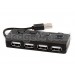 4-Ports Key Design High-Speed 480 MBPS USB 2.0 HUB (Black)