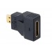 Позолоченный HDMI для Micro HDMI D Type Порт адаптер (черный)