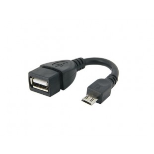 Micro B USB 5 Pin to USB Female Micro OTG кабель (черный)