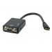 Портативный цифровой - аналоговый Mini HDMI - VGA кабеля-переходника с аудио (черный)