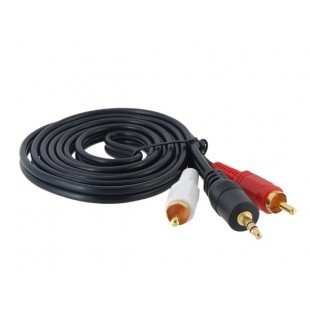 MYE 1,5 м 3,5 мм до 2 RCA кабель (черный)