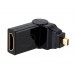 180 градусов Поворотный HDMI стандартный женский к микро-вилка (черный)