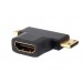 HDMI F / MINI М + М MICRO позолоченный адаптер (черный)