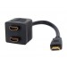 HDMI 19-контактный разъем для 2 х 19-контактный женские короткие переходной кабель (черный)