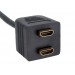 HDMI 19-контактный разъем для 2 х 19-контактный женские короткие переходной кабель (черный)