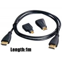 Купить 1 м 3D HD Версия 1.4 HDMI кабель с HDMI Micro адаптер (черный)