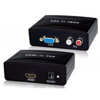 HD Video Converter с аудио для HDMI к VGA (черный)