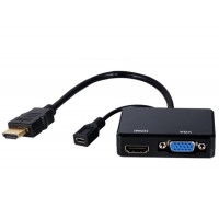 HDMI на HDMI и усилителя; VGA адаптер Splitter (черный)