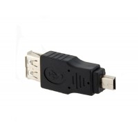 Стандартный USB2.0 Женский к мини Мужской конвертер адаптер (черный)