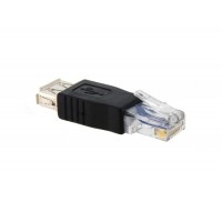 Купить USB мама к Ethernet RJ45 папа адаптер маршрутизатора (черный)