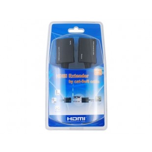 30 CAT-5e / 6 1.65Gbps HDMI Extender двойной кабель (черный)