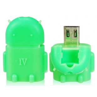 Google Android Робот Дизайн OTG адаптер конвертер Smart Hub с Micro USB / USB 2.0 (зеленый)