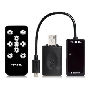 MHL HDMI адаптер для Samsung с пультом  дистанционного управления (черный)