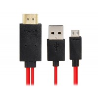 Купить МХЛ Micro USB для кабеля HDMI HDTV адаптер 2,0 М (черный + красный)