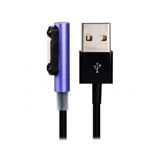 Магнитный USB зарядный кабель данных с легкими для Sony XL39H / Z1 L39H M51w Z2 L39T / U (черный + синий)