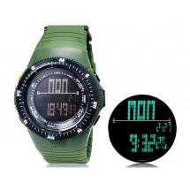 SHORS SH-783  светодиодный цифровой дисплей Водонепроницаемые часы (Army Green)