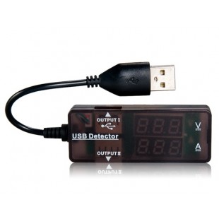 KW-203 LED USB Питание доктор Текущий Детектор напряжения детектор тестера монитор (черный)