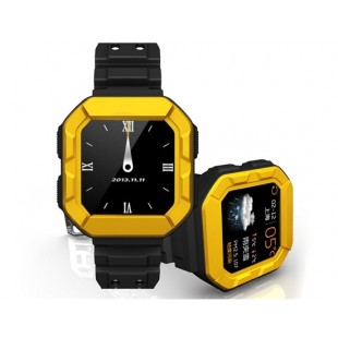 Li-ion MFOX AWATCH IP68 Waterproof Bluetooth Android Smart Watch Built-in Heart Rate Sensor E-Compass 4GB ROM WIFI (Black&Yellow)