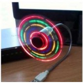  USB вентилятор с LED подсветкой на гибкой ножке 