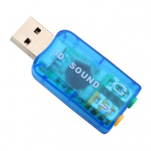 USB звуковая карта 5.1 с микрофонным входом для Ноутбука и Компьютера