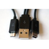 Двойной USB-кабель  micro-USB + mini-USB